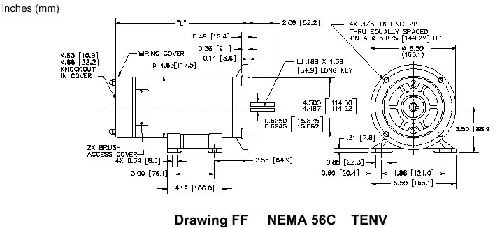 Drawing FF - NEMA 56C - TENV